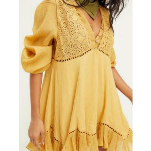 Free People Dresses & Skirts - FREYA SET size M yellow and white